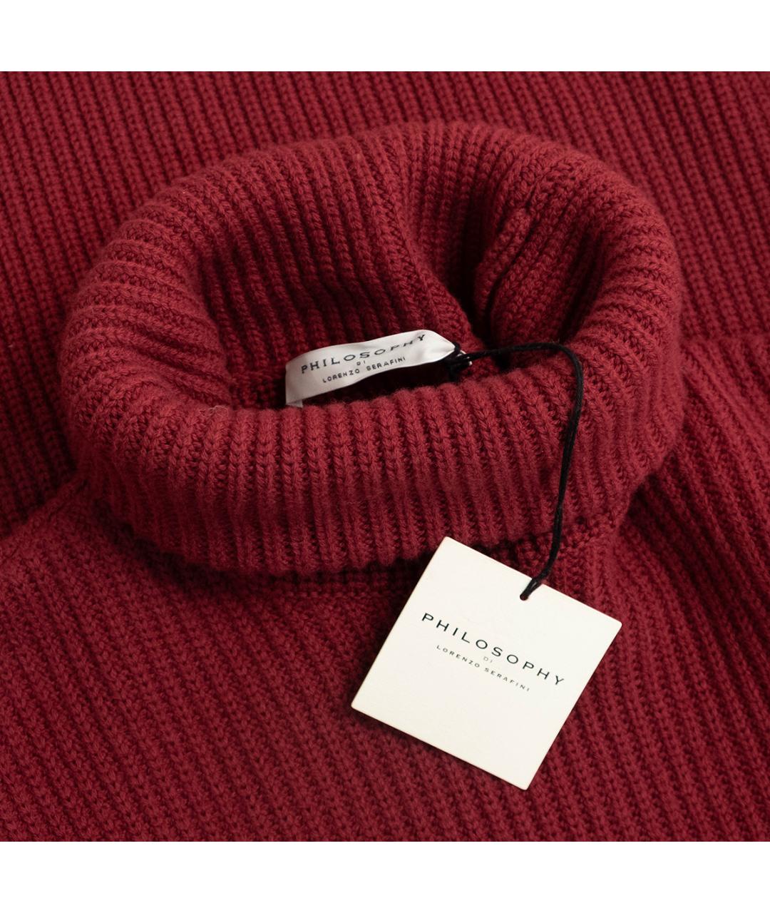 PHILOSOPHY DI LORENZO SERAFINI Бордовый шерстяной джемпер / свитер, фото 3