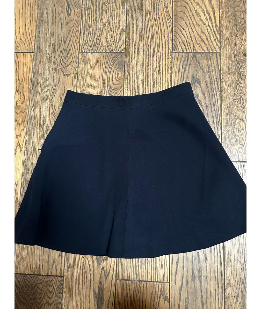 CHLOE Темно-синяя шелковая юбка мини, фото 5
