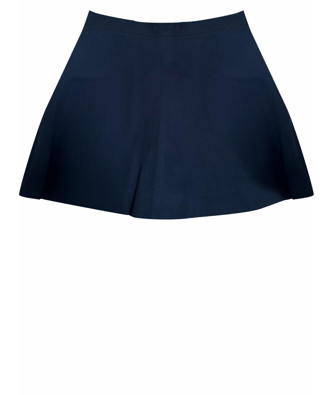 CHLOE Темно-синяя шелковая юбка мини, фото 1