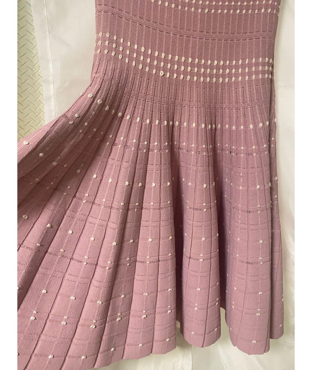 ALEXANDER MCQUEEN Розовое вискозное повседневное платье, фото 3