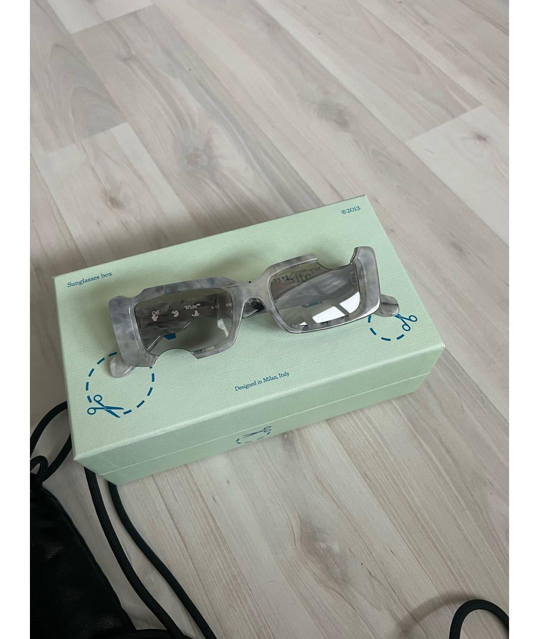 OFF-WHITE Серые пластиковые солнцезащитные очки, фото 8