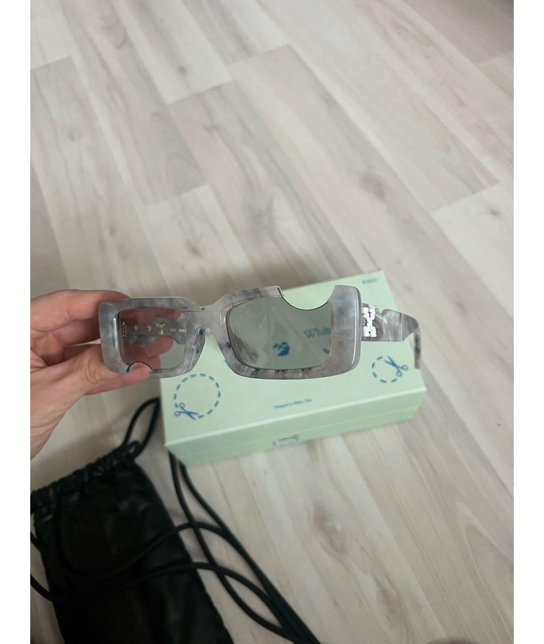 OFF-WHITE Серые пластиковые солнцезащитные очки, фото 6