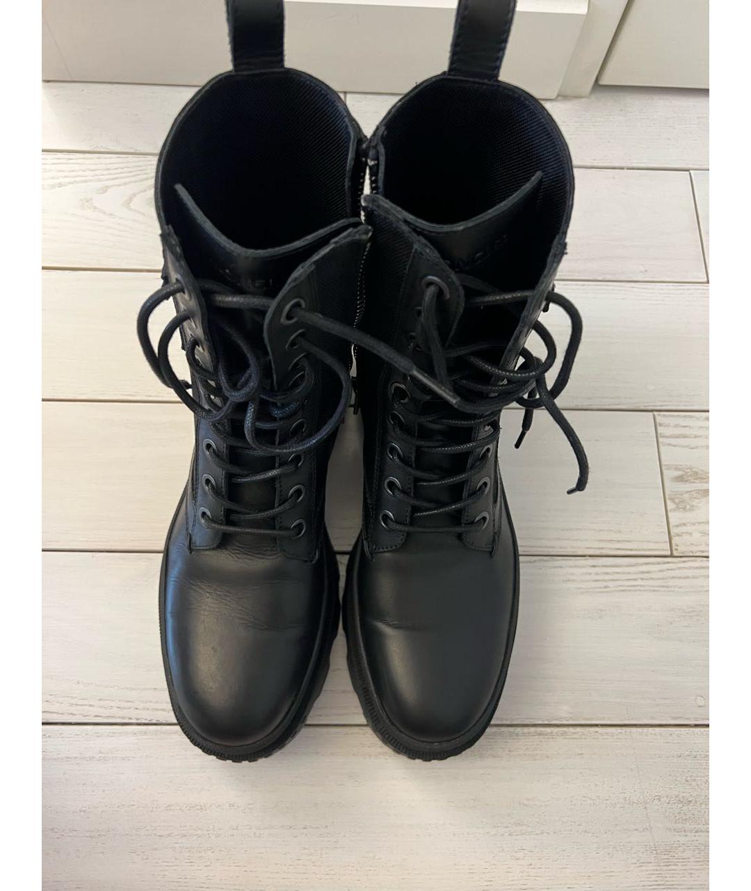 MONCLER Черные кожаные ботинки, фото 3