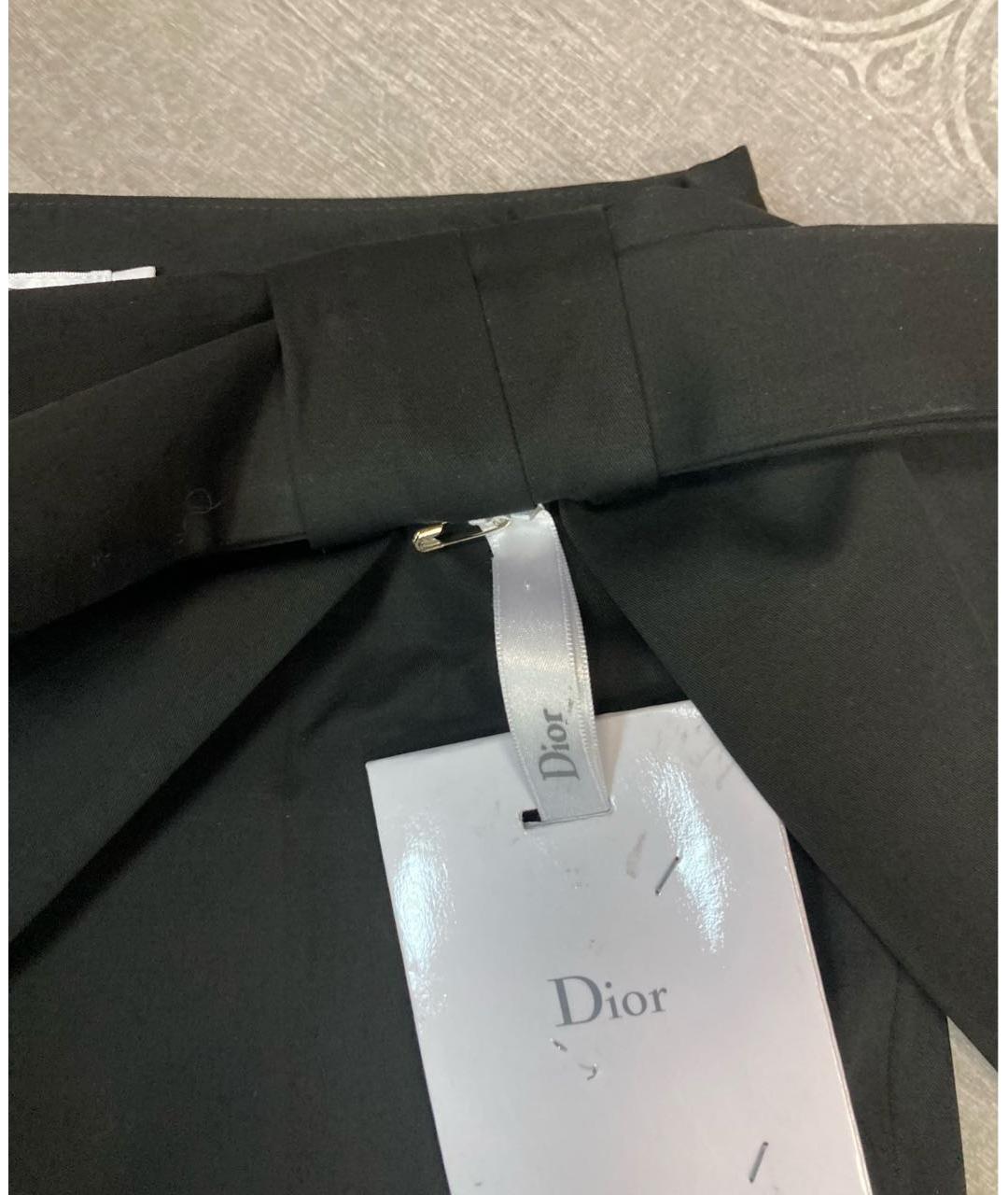 CHRISTIAN DIOR Черные хлопковые прямые брюки, фото 4