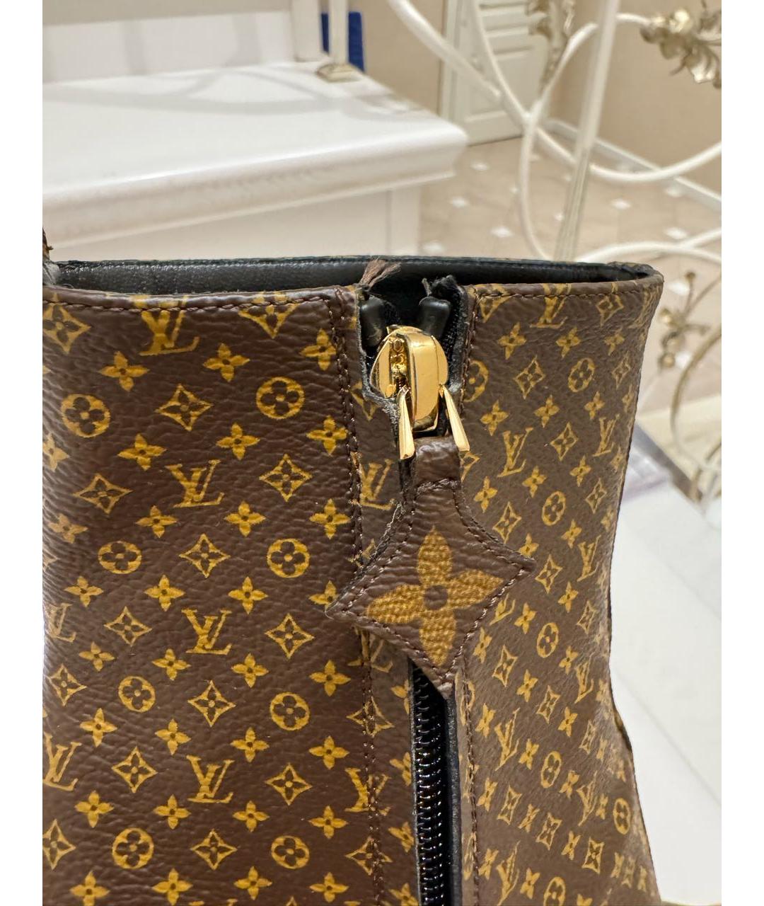 LOUIS VUITTON PRE-OWNED Коричневые кожаные ботильоны, фото 6