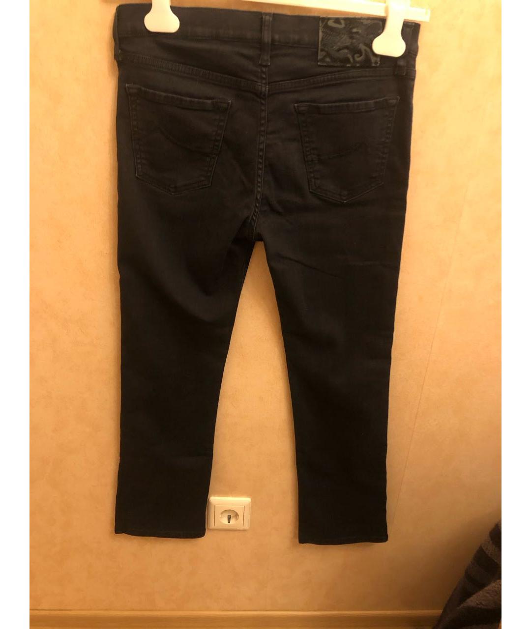 JACOB COHEN Черные хлопко-эластановые прямые джинсы, фото 2