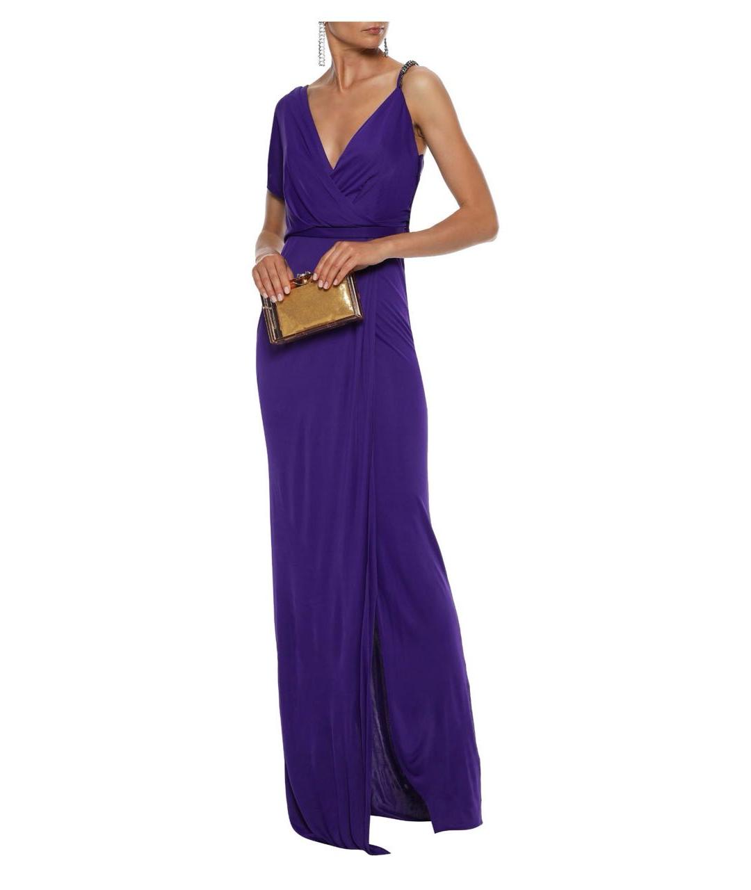 VERSACE COLLECTION Фиолетовое вискозное вечернее платье, фото 5