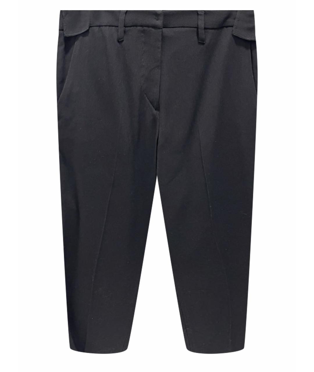 MIU MIU Черные вискозные прямые брюки, фото 1