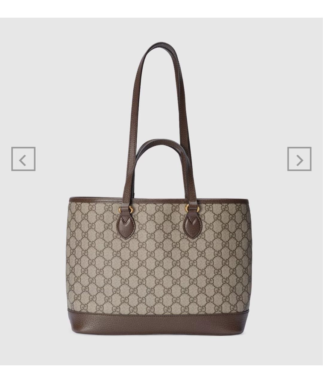 GUCCI Коричневая кожаная сумка тоут, фото 6