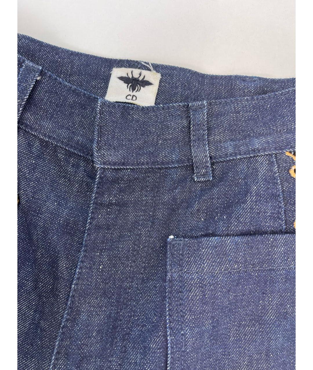 CHRISTIAN DIOR Синие хлопковые джинсы клеш, фото 3