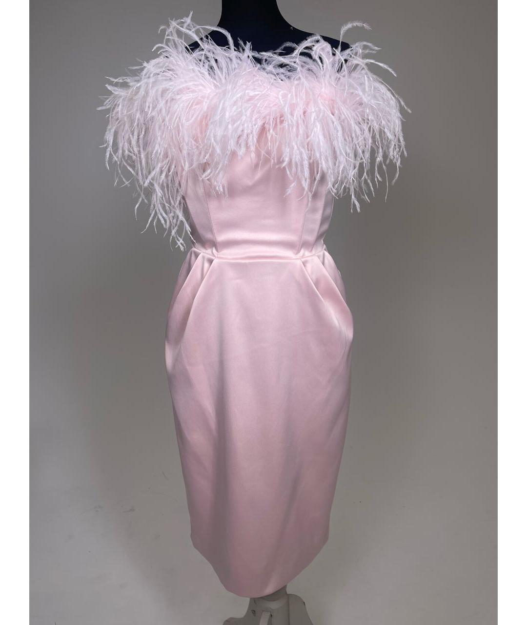 YANA DRESS Розовое вискозное коктейльное платье, фото 7