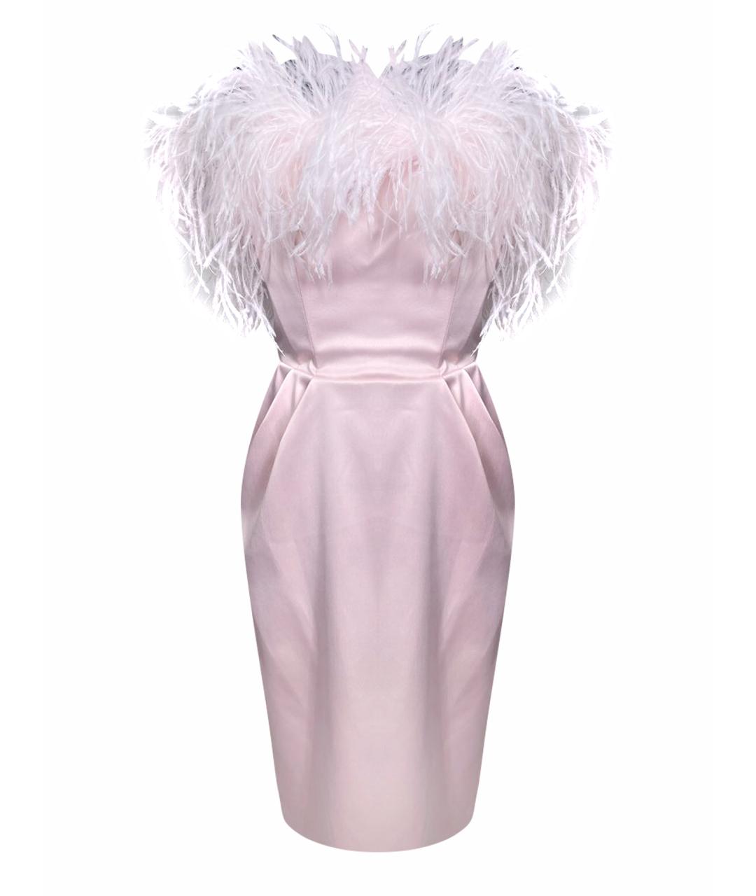YANA DRESS Розовое вискозное коктейльное платье, фото 1