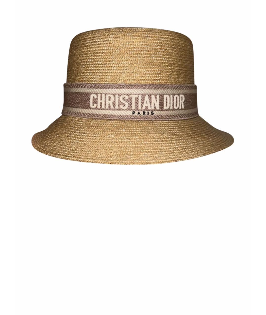 CHRISTIAN DIOR PRE-OWNED Бежевая соломенная шляпа, фото 1