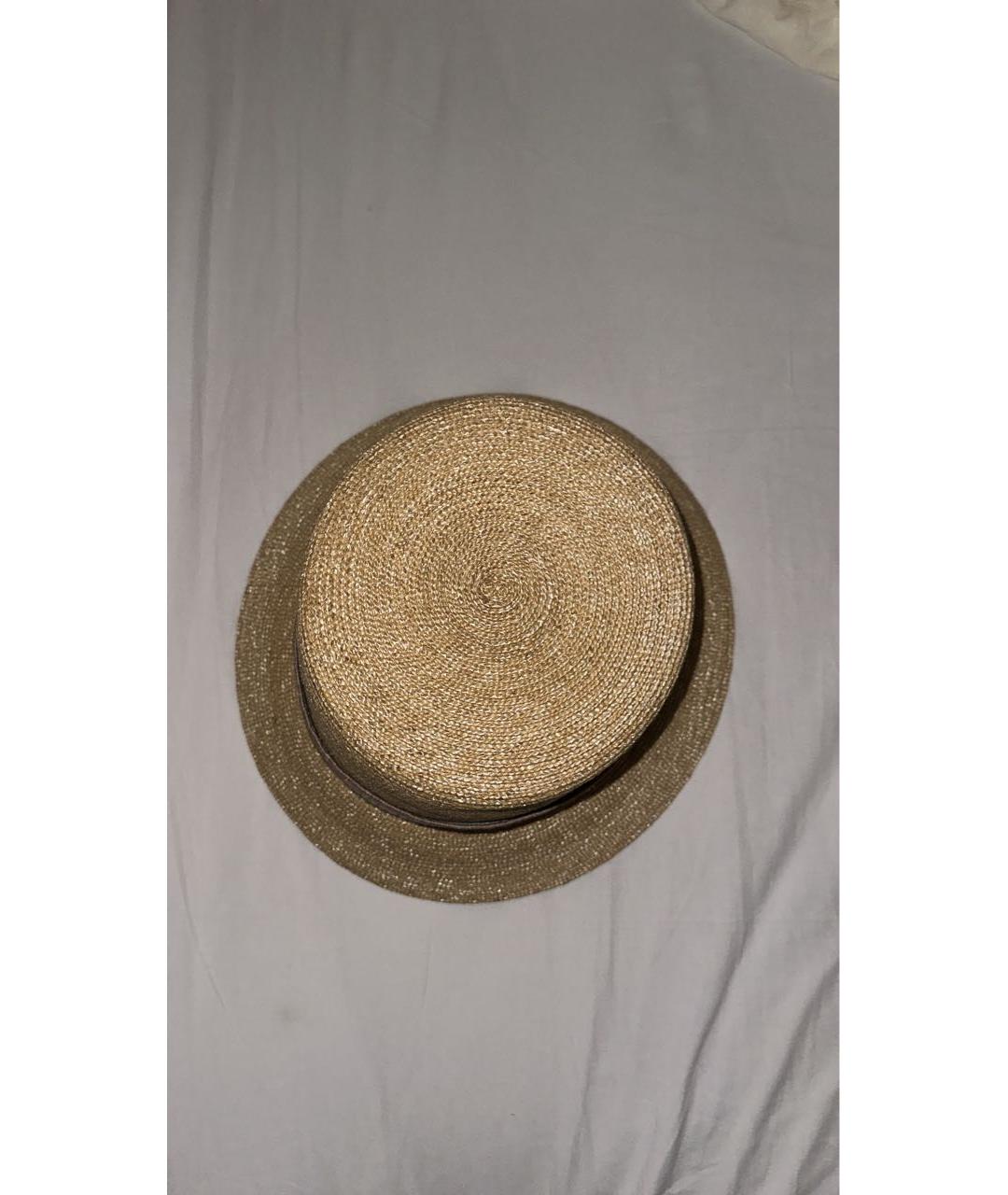 CHRISTIAN DIOR PRE-OWNED Бежевая соломенная шляпа, фото 5