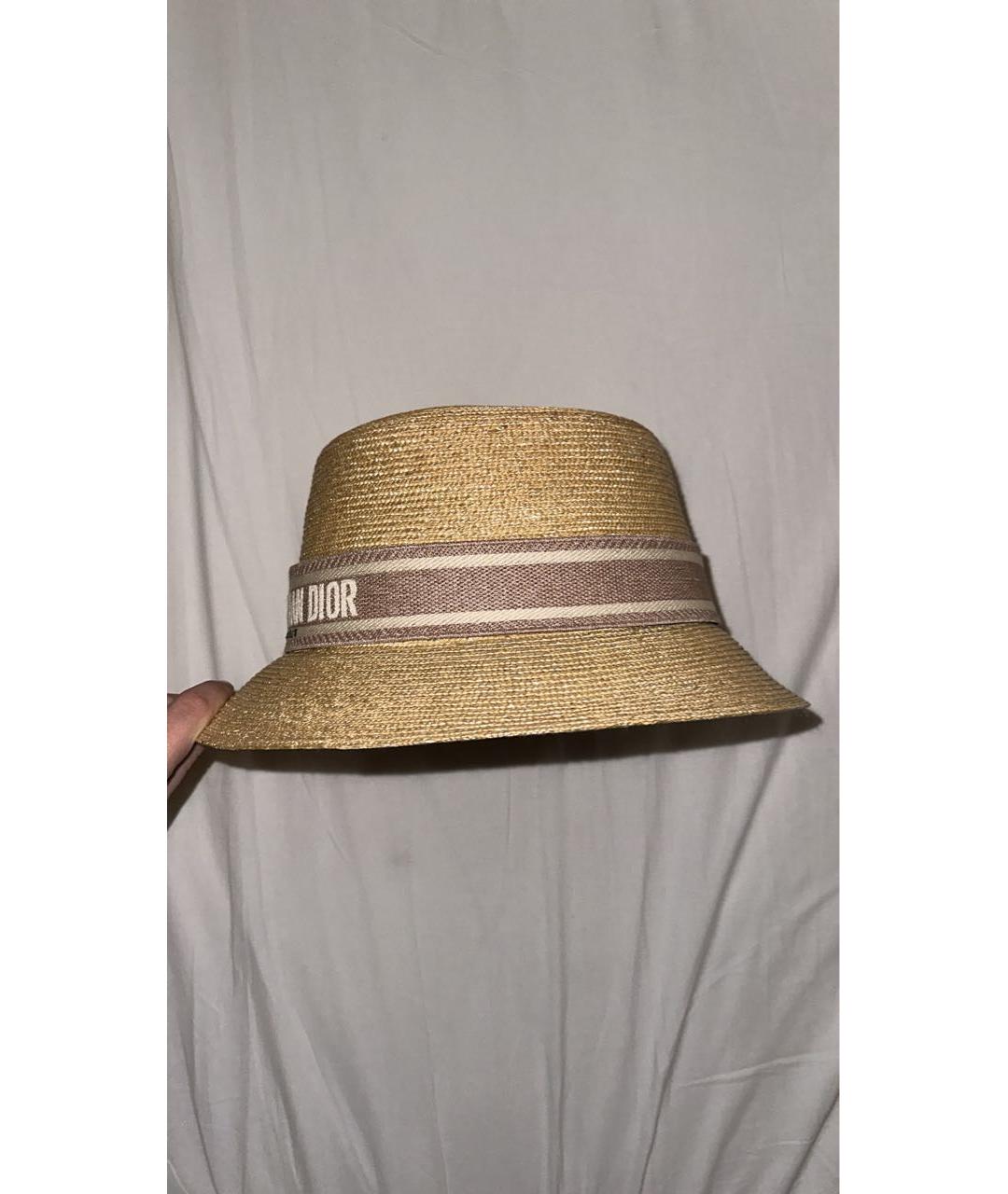 CHRISTIAN DIOR PRE-OWNED Бежевая соломенная шляпа, фото 2