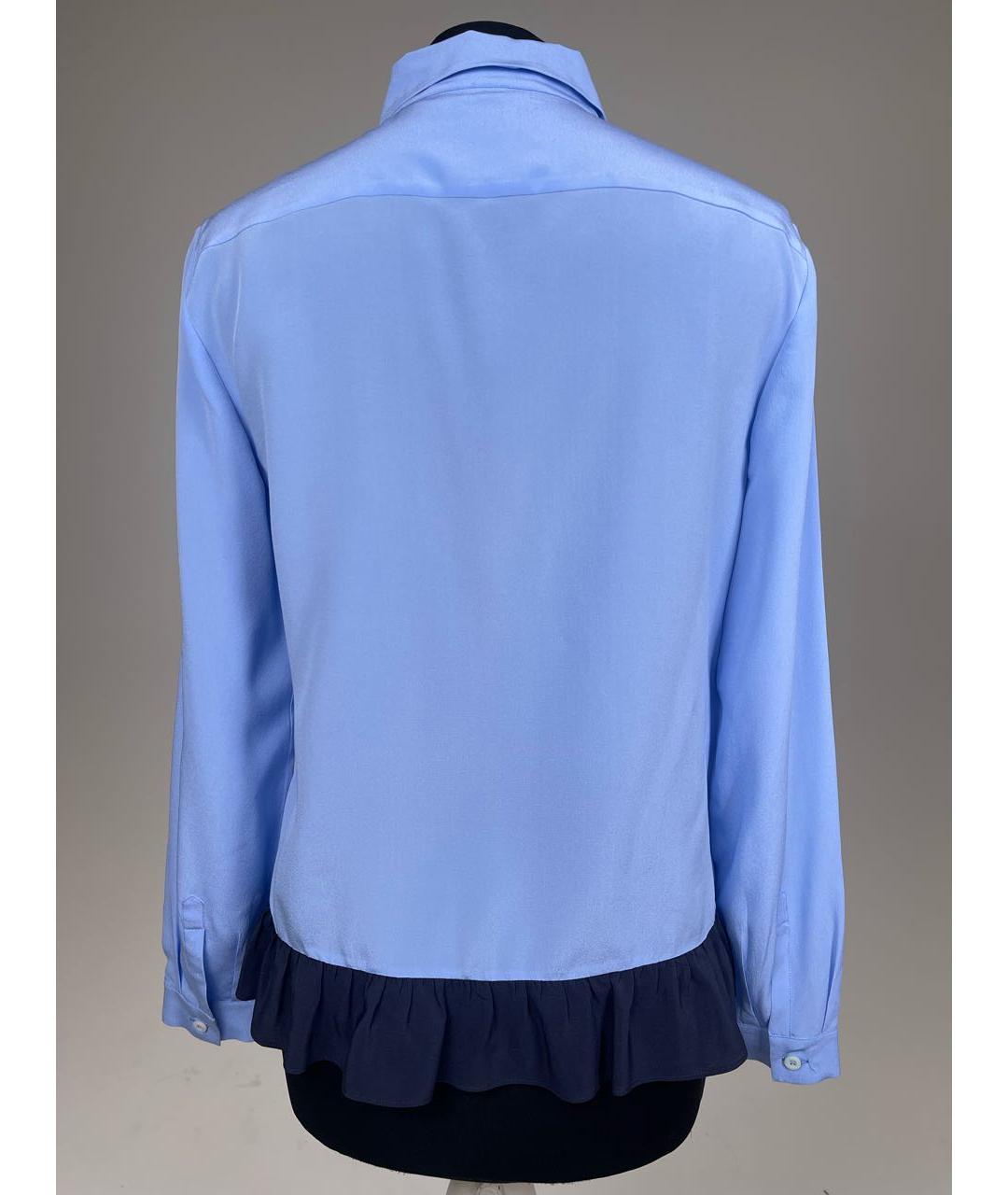 PRADA Синяя шелковая блузы, фото 5