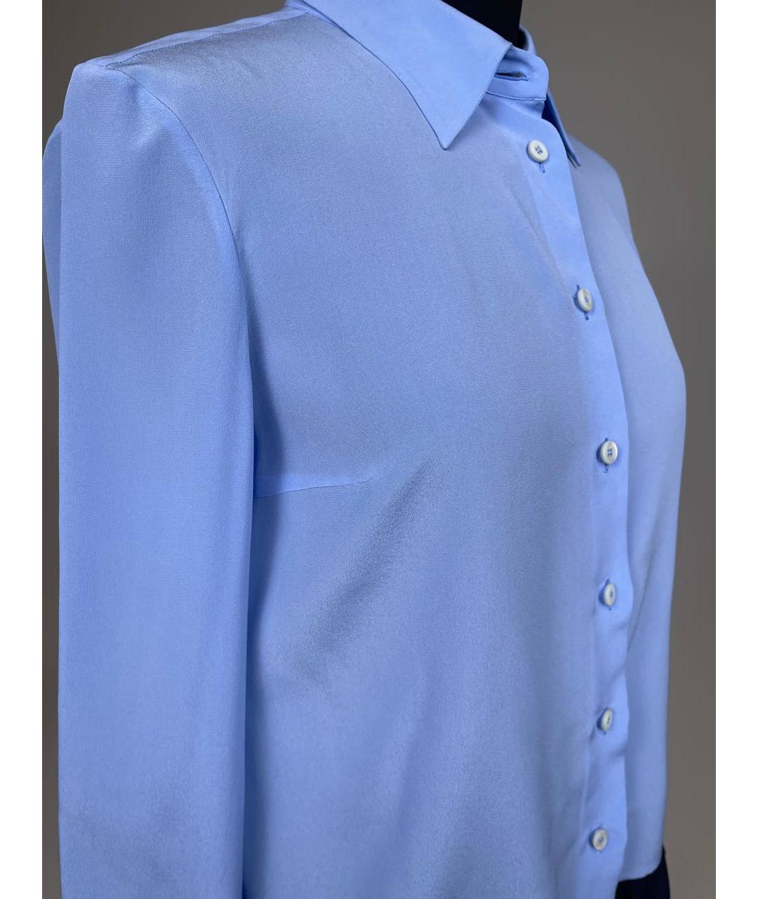 PRADA Синяя шелковая блузы, фото 2