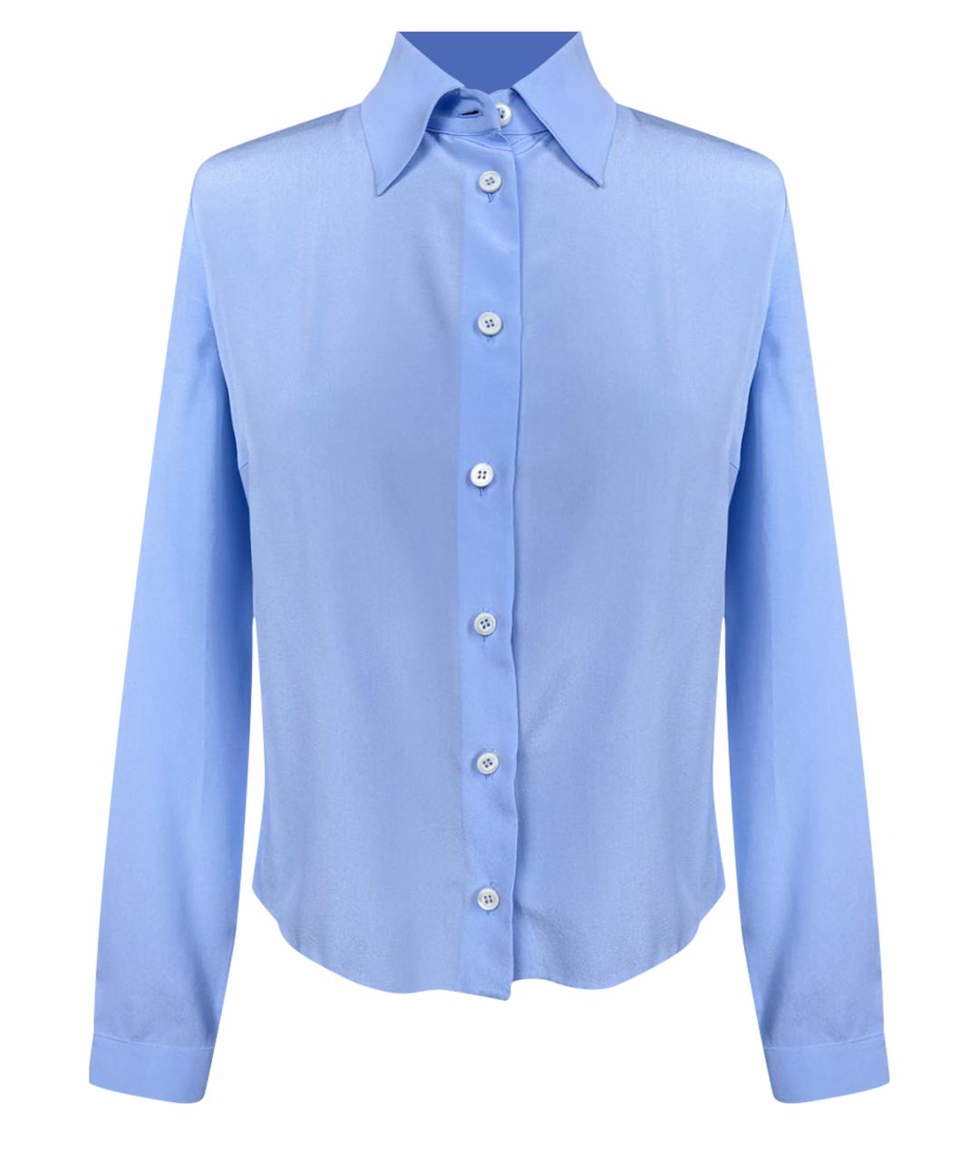 PRADA Синяя шелковая блузы, фото 3