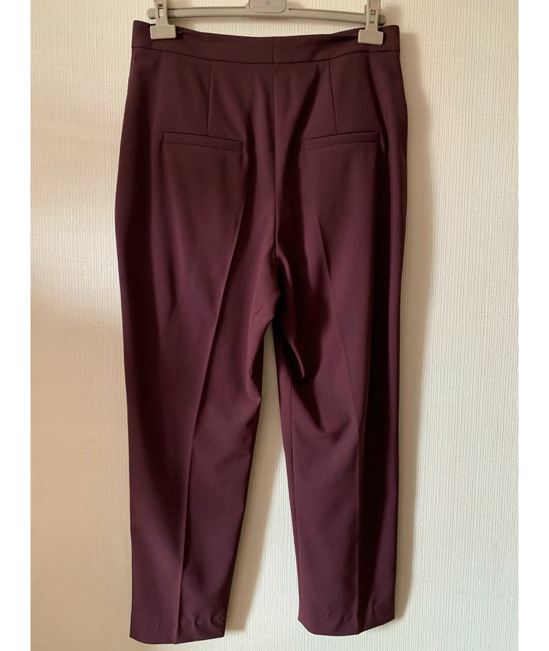 BRUNELLO CUCINELLI Бордовые шерстяные прямые брюки, фото 2
