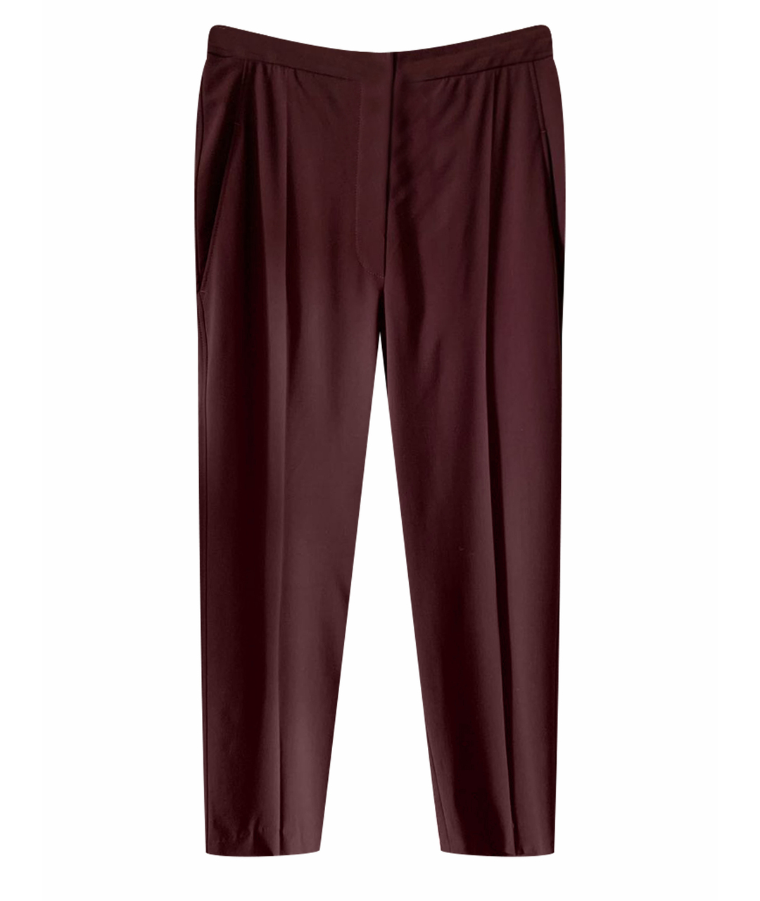 BRUNELLO CUCINELLI Бордовые шерстяные прямые брюки, фото 1