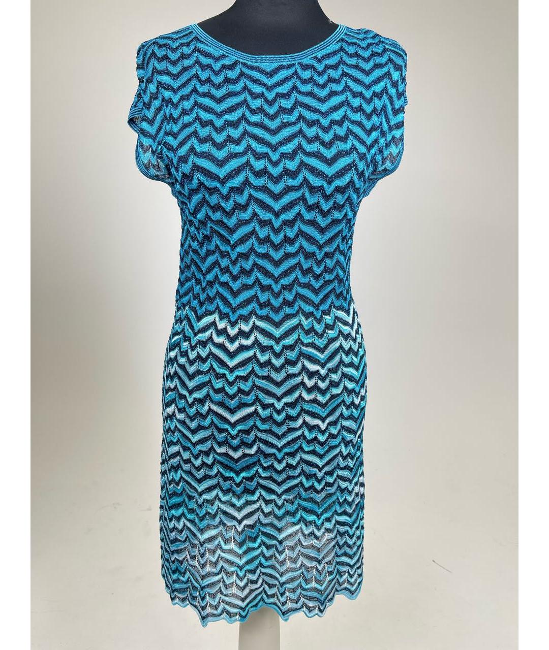 MISSONI Синее вискозное повседневное платье, фото 8