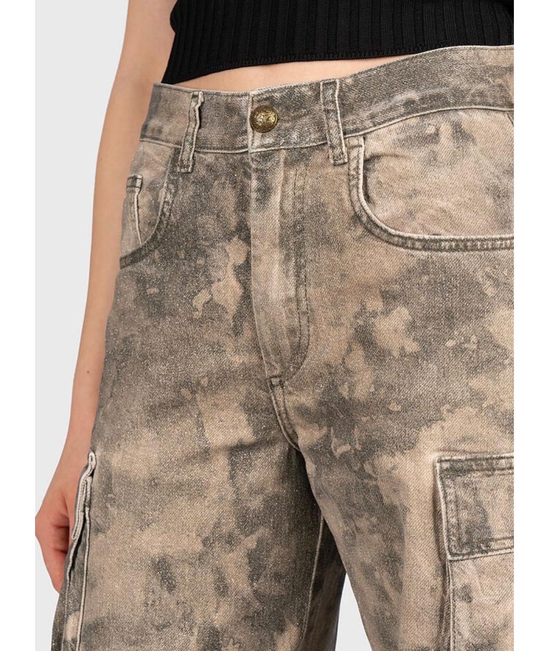 LIU JO Бежевые хлопко-эластановые прямые джинсы, фото 6