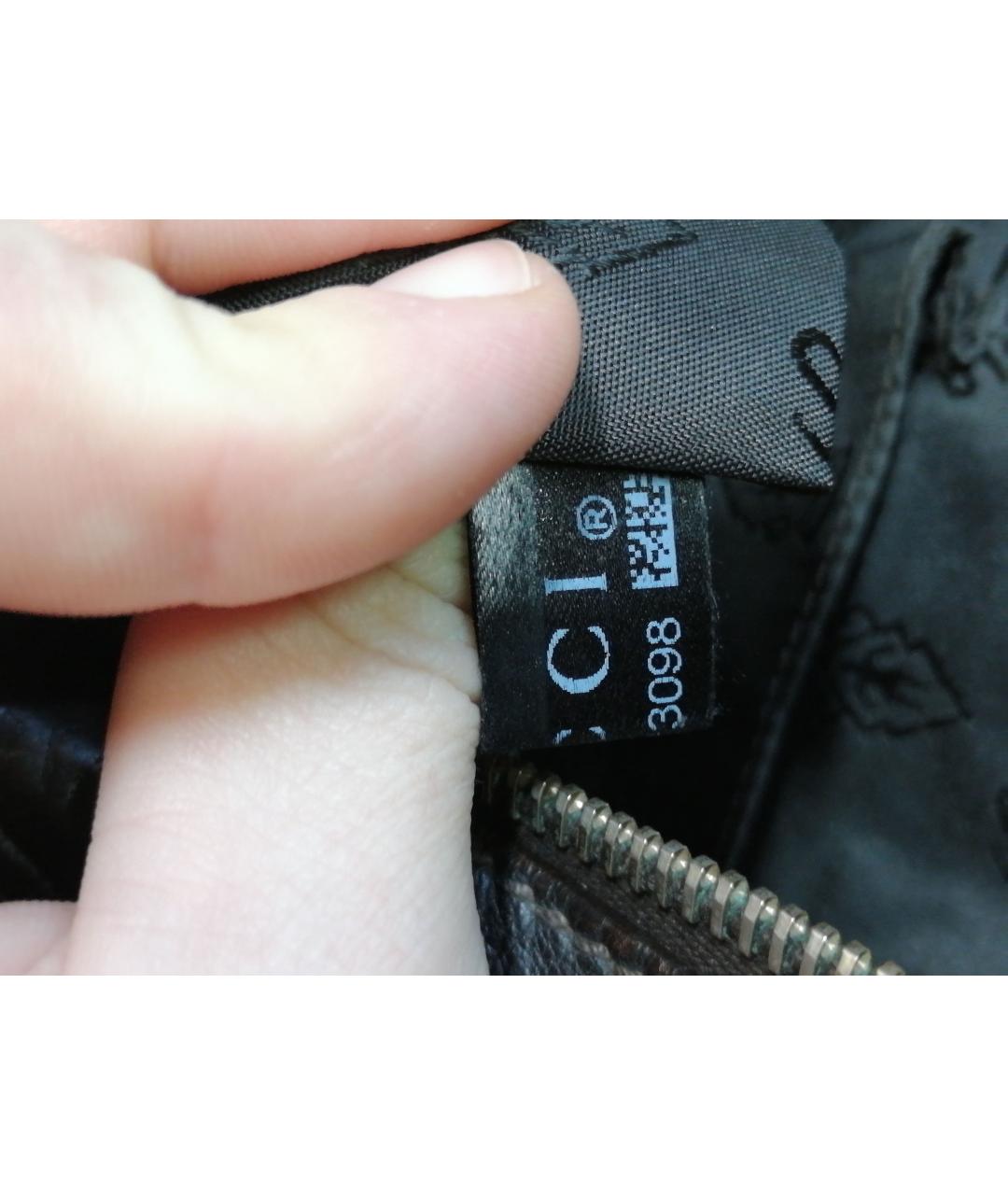 GUCCI Коричневая кожаная сумка на плечо, фото 7