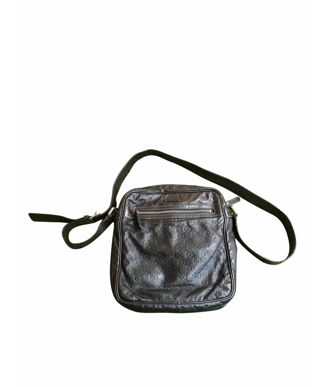 GUCCI Коричневая кожаная сумка на плечо, фото 1