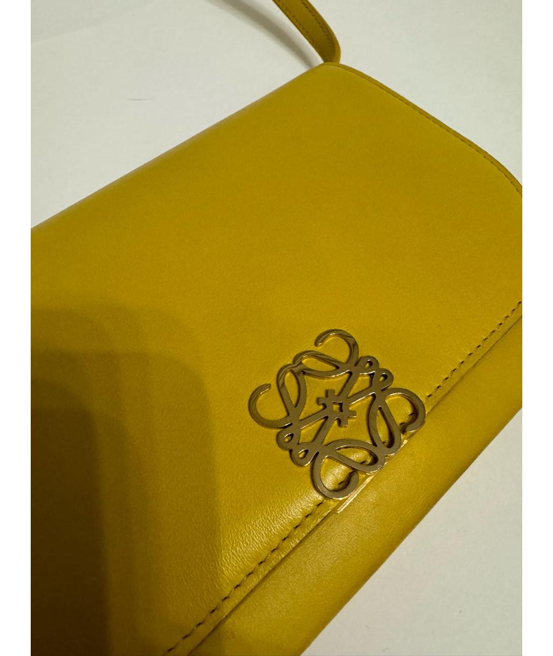LOEWE Желтая кожаная сумка через плечо, фото 3