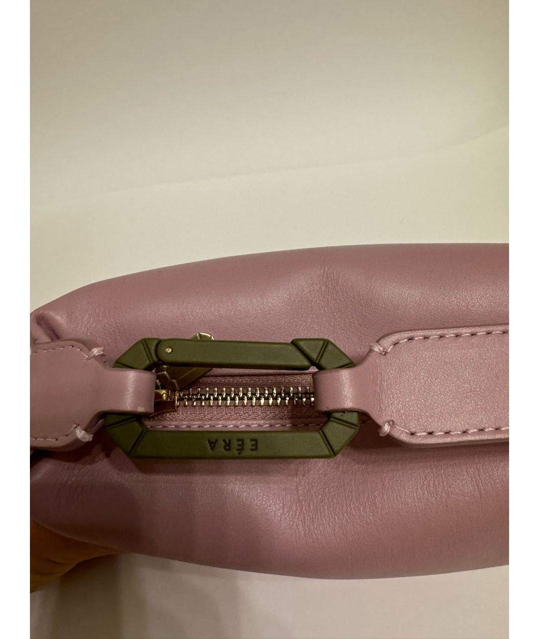 EERA Розовая кожаная сумка с короткими ручками, фото 4
