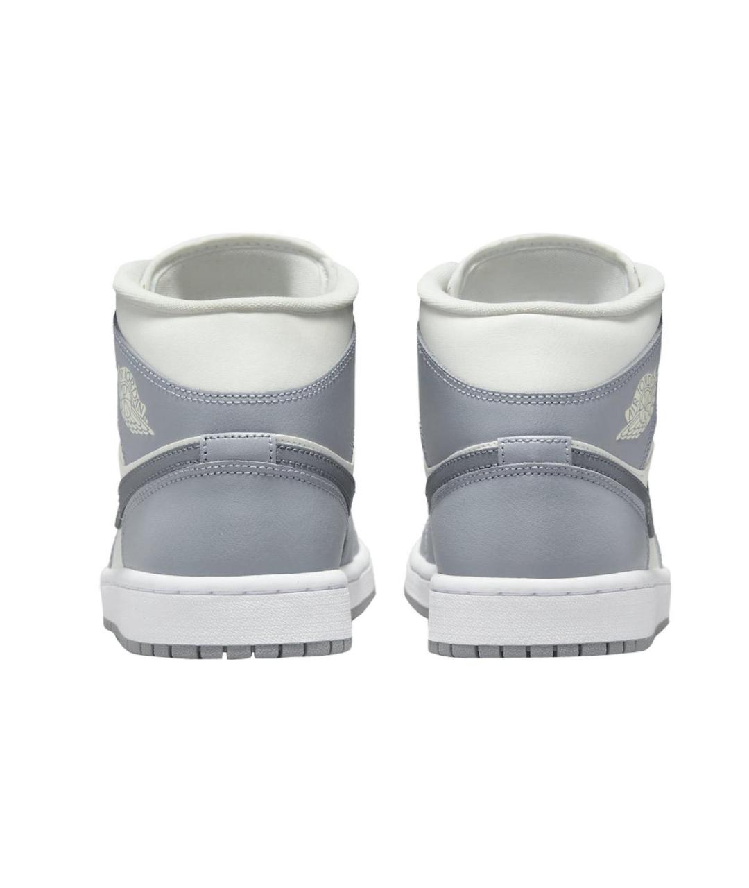 JORDAN Серые кожаные высокие кроссовки / кеды, фото 3