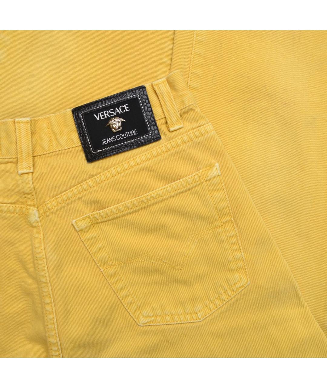 VERSACE JEANS COUTURE Желтые хлопковые джинсы, фото 6