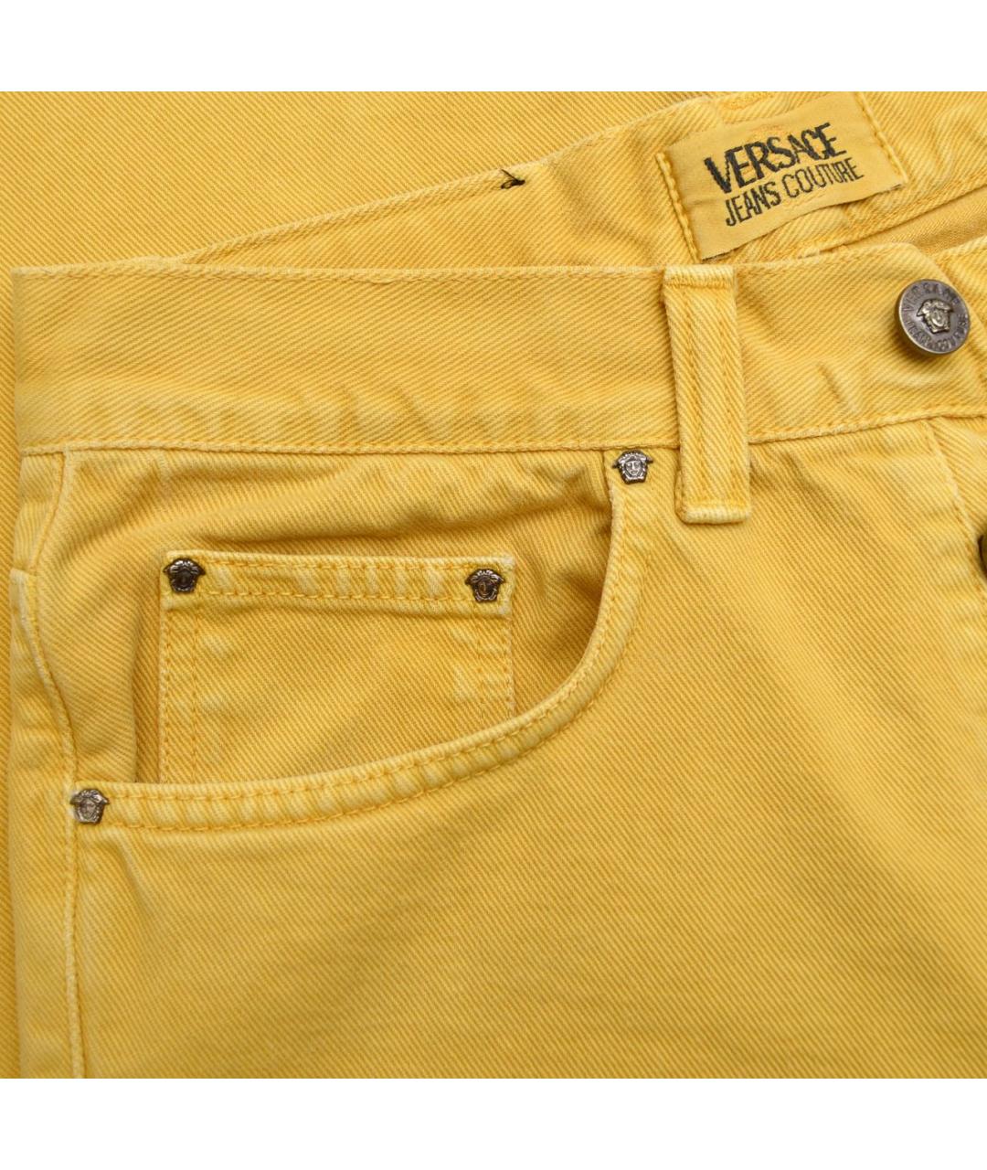 VERSACE JEANS COUTURE Желтые хлопковые джинсы, фото 4