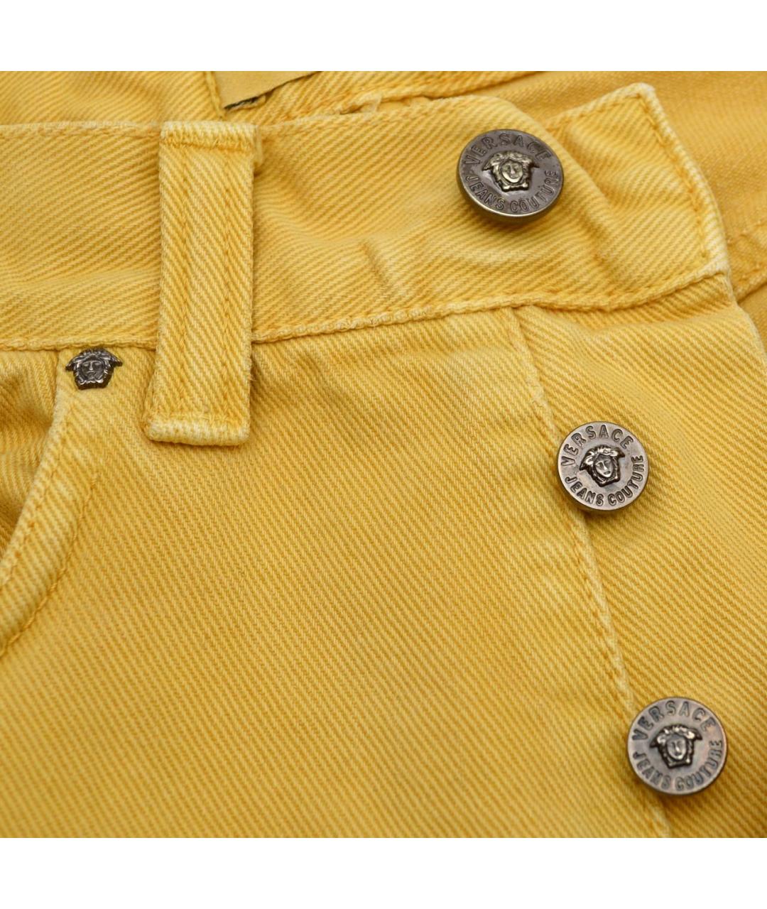 VERSACE JEANS COUTURE Желтые хлопковые джинсы, фото 5