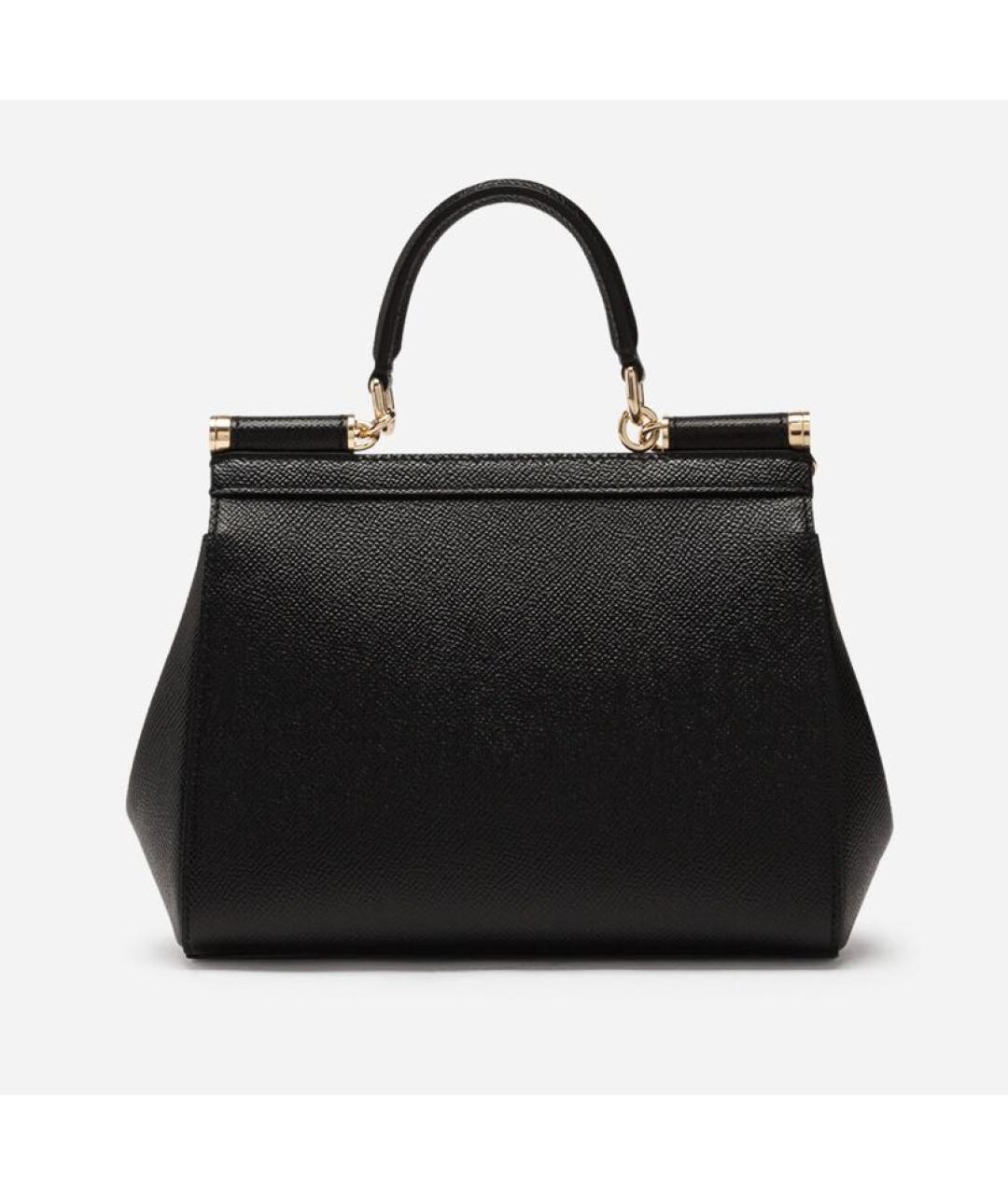 DOLCE&GABBANA Черная кожаная сумка через плечо, фото 3