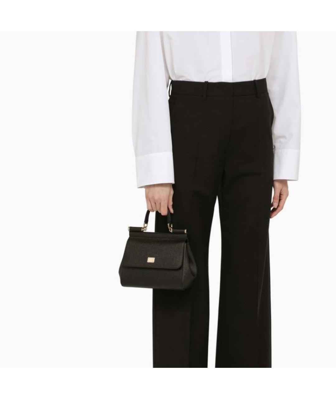 DOLCE&GABBANA Черная кожаная сумка через плечо, фото 7