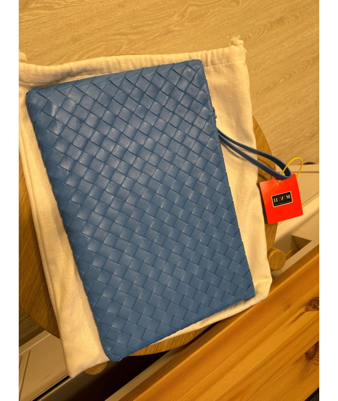 BOTTEGA VENETA Синяя кожаная сумка с короткими ручками, фото 5