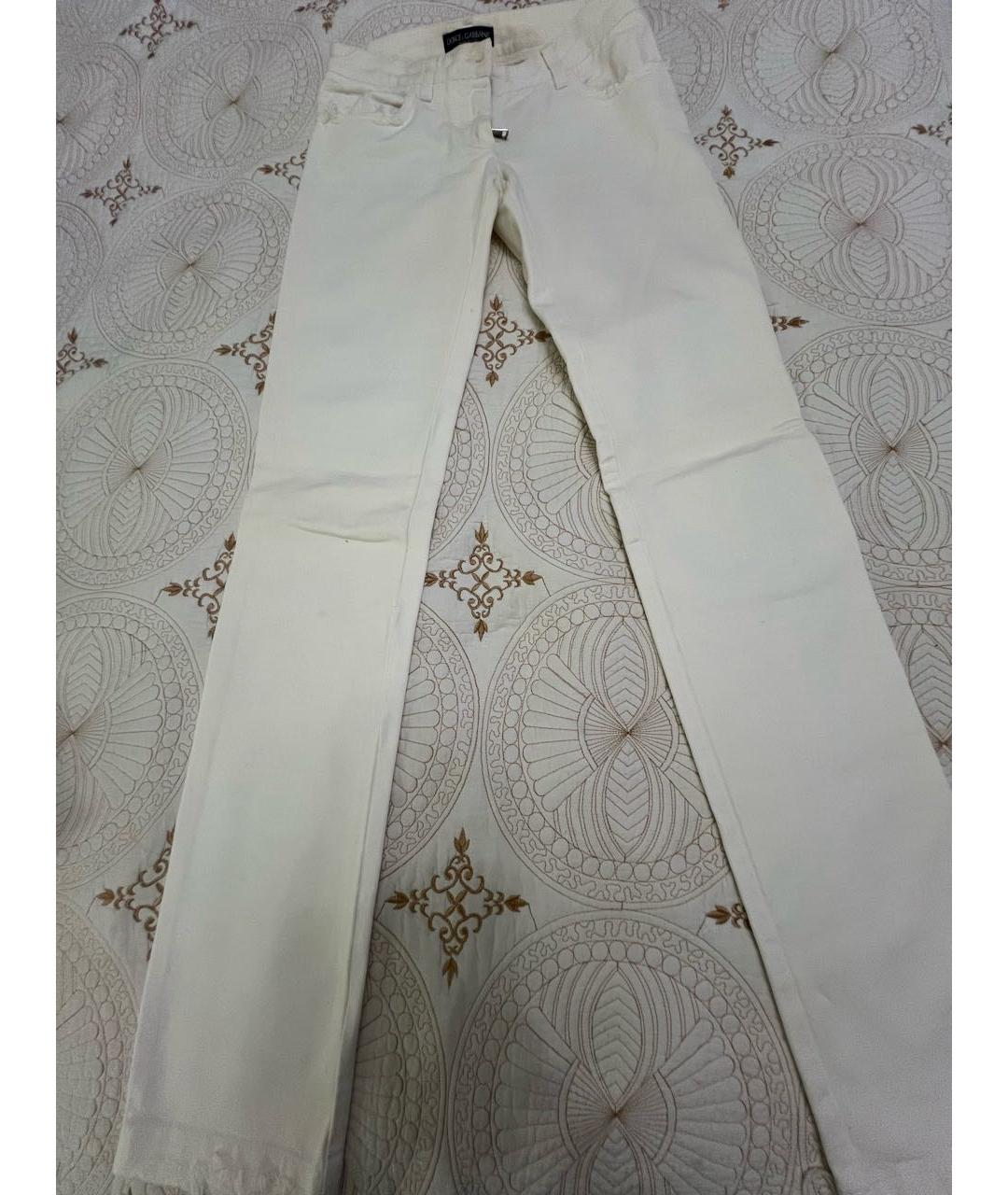 DOLCE&GABBANA Белые хлопковые джинсы слим, фото 6