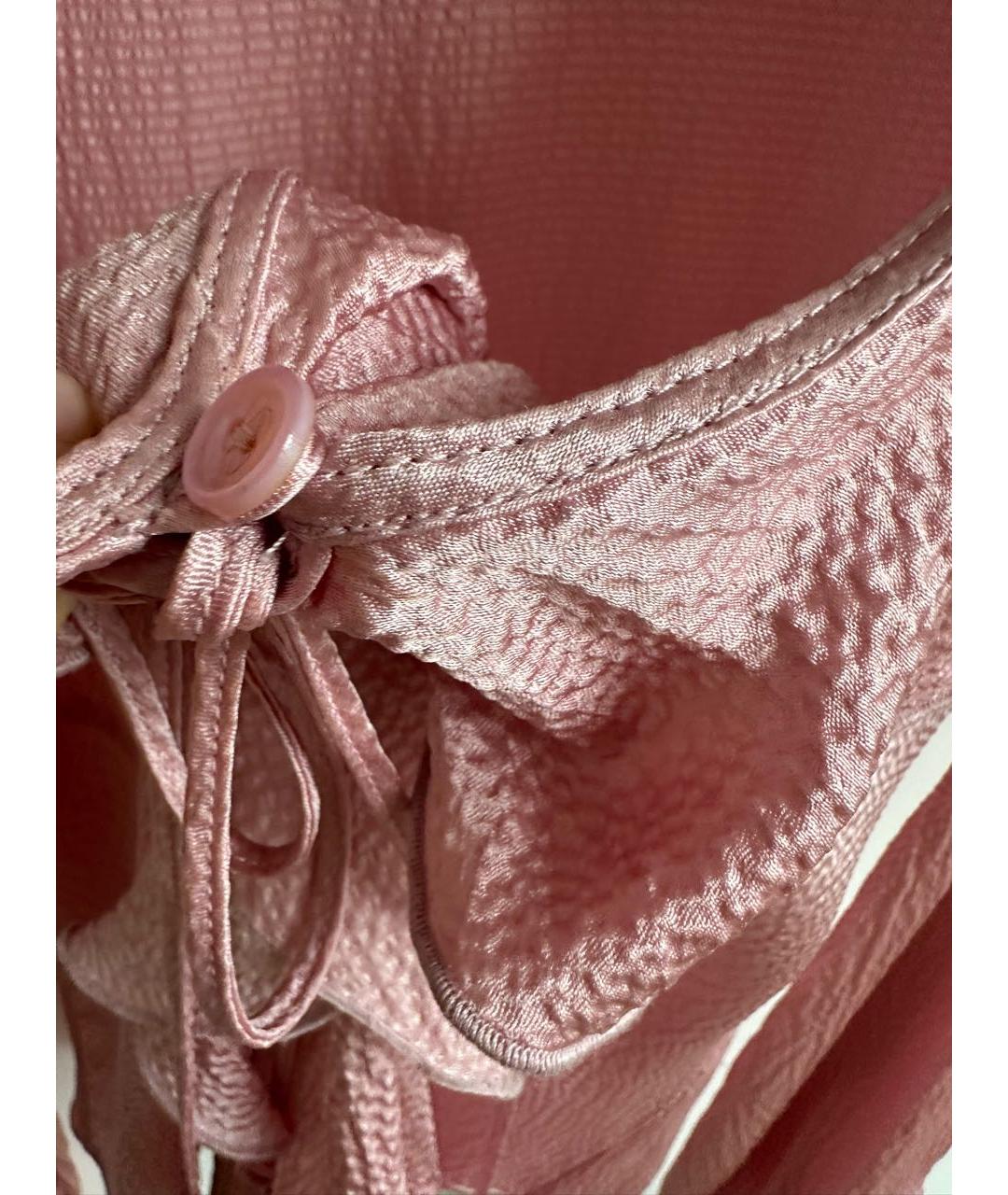 BLUMARINE Розовая шелковая блузы, фото 6
