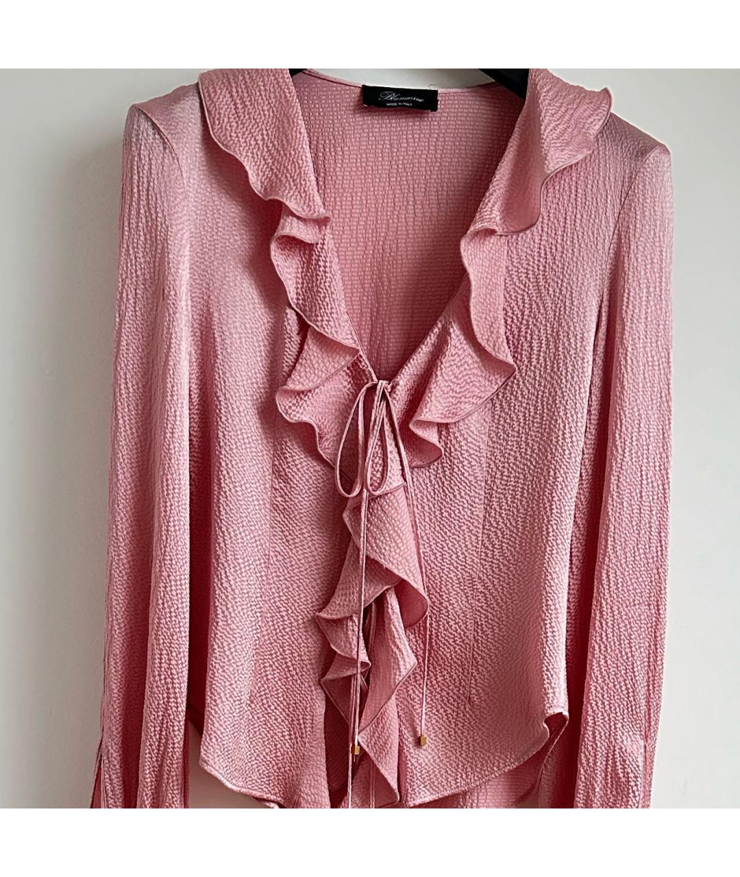 BLUMARINE Розовая шелковая блузы, фото 3
