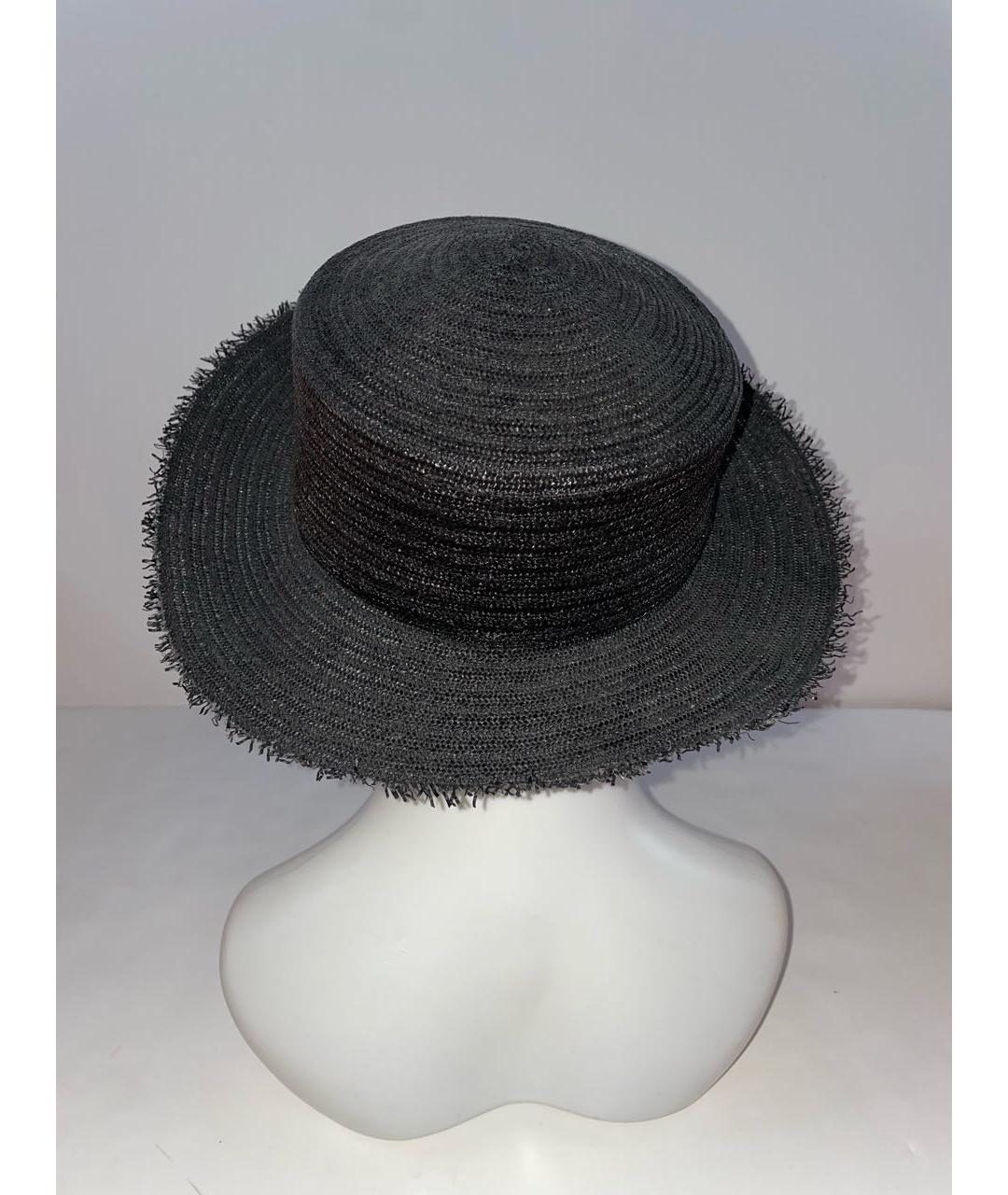 CHANEL Черная соломенная шляпа, фото 5