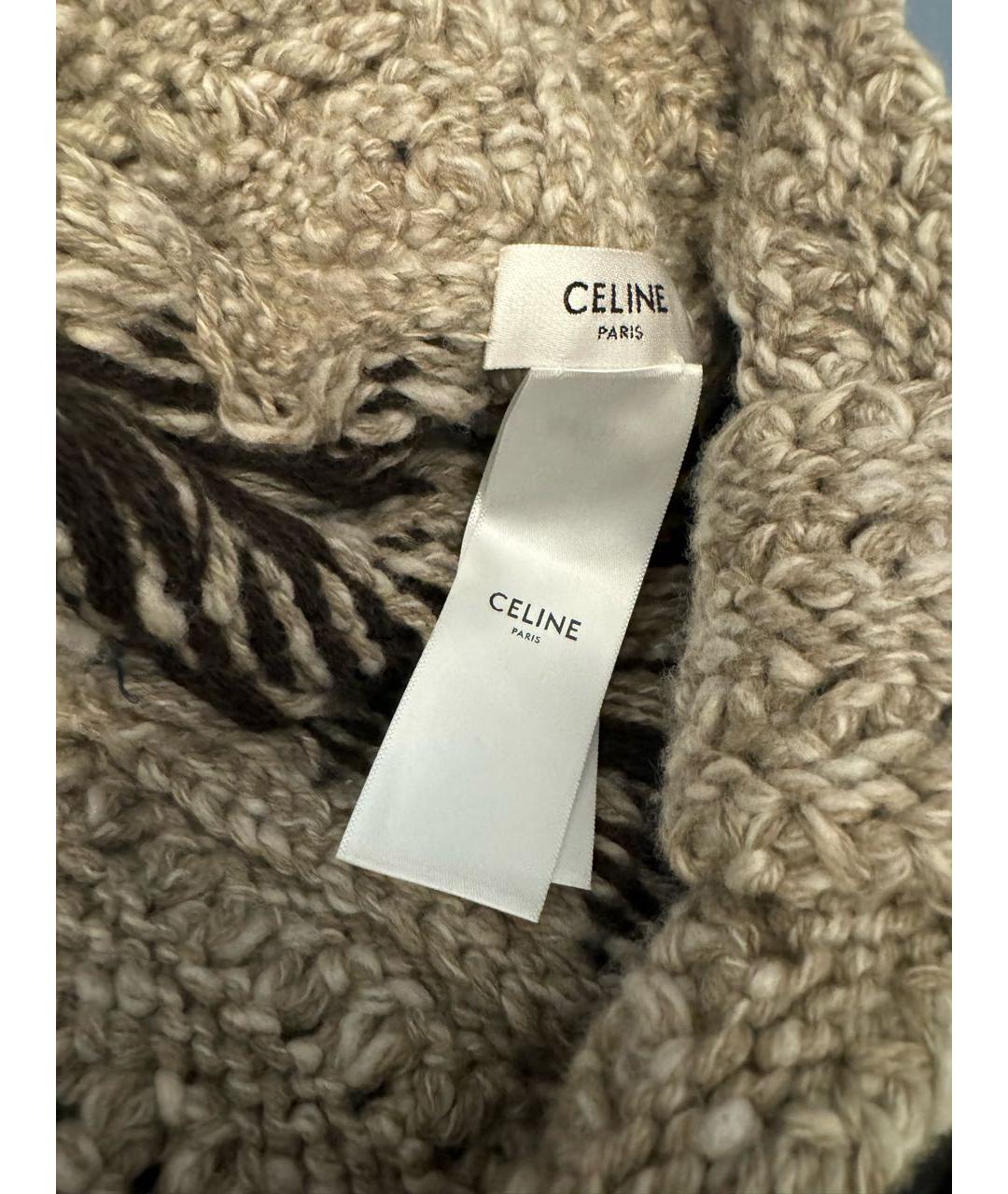 CELINE Коричневая шерстяная сумка тоут, фото 5