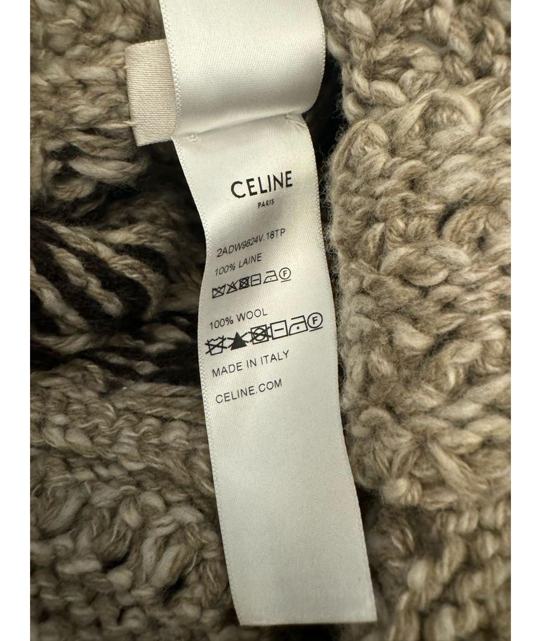 CELINE Коричневая шерстяная сумка тоут, фото 6