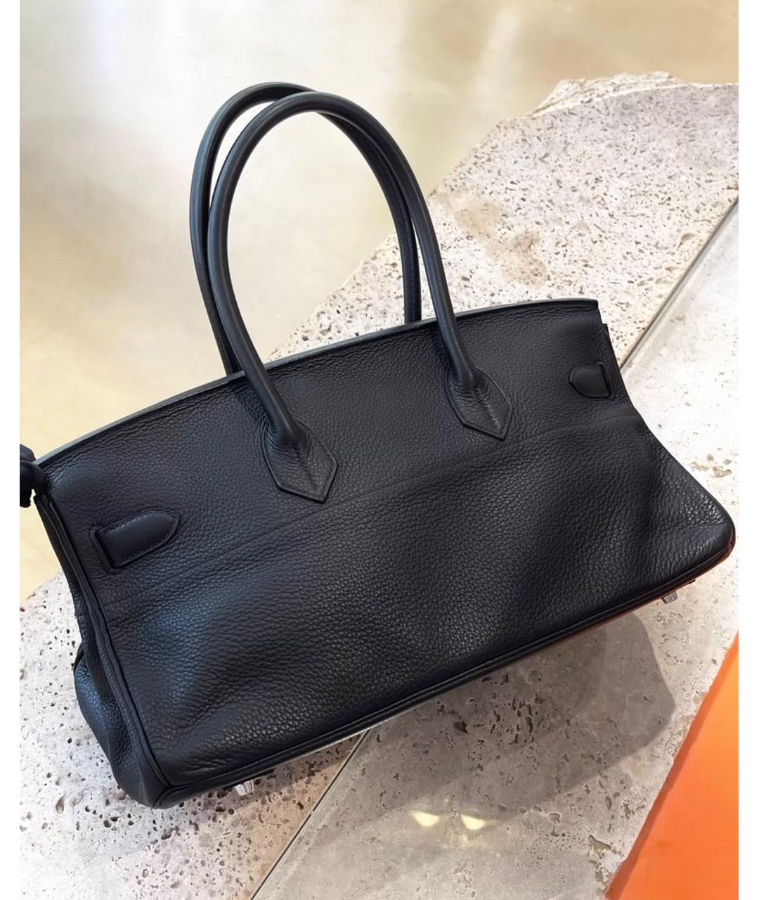 HERMES Черная кожаная сумка с короткими ручками, фото 7