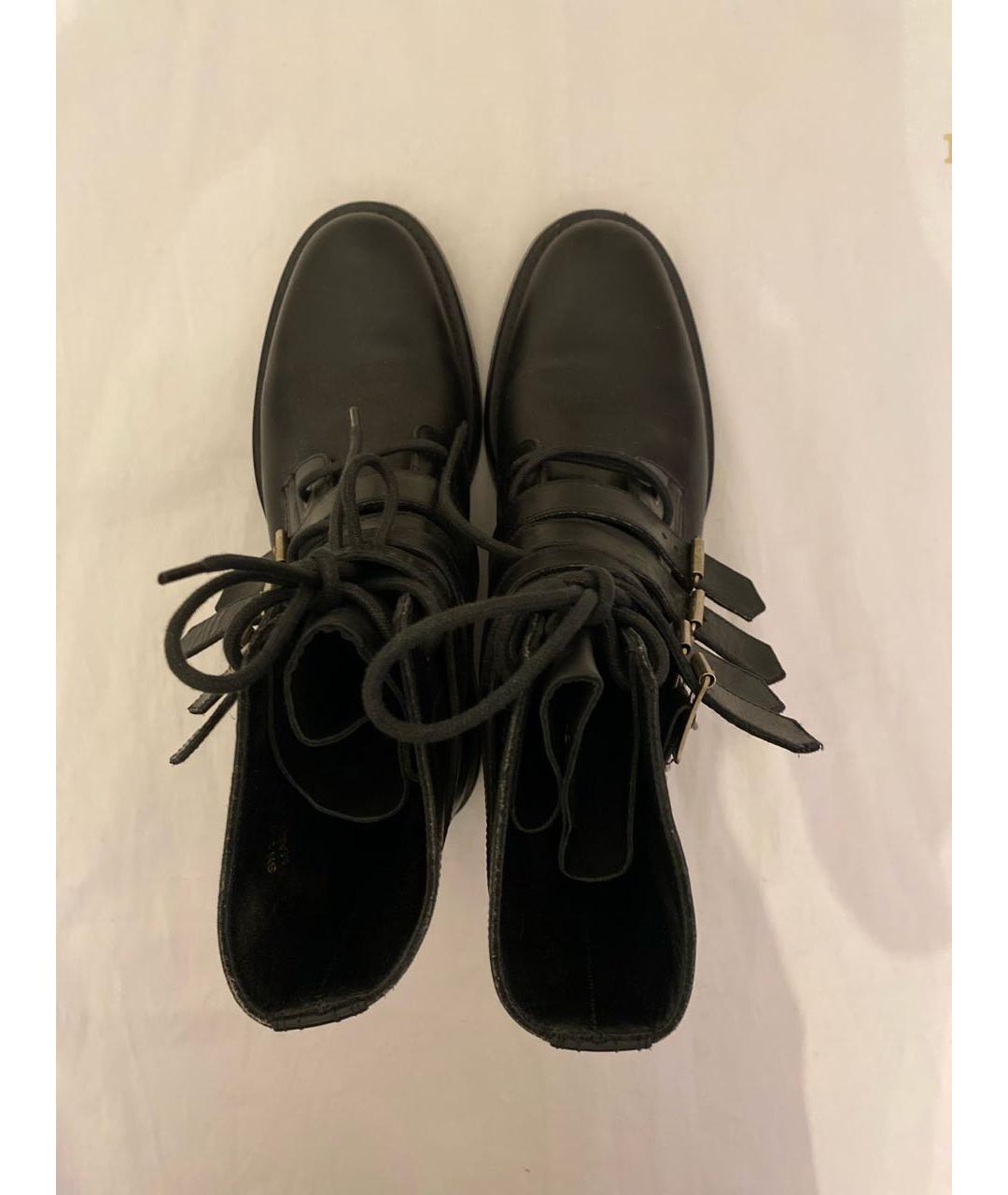 SAINT LAURENT Черные кожаные ботинки, фото 3
