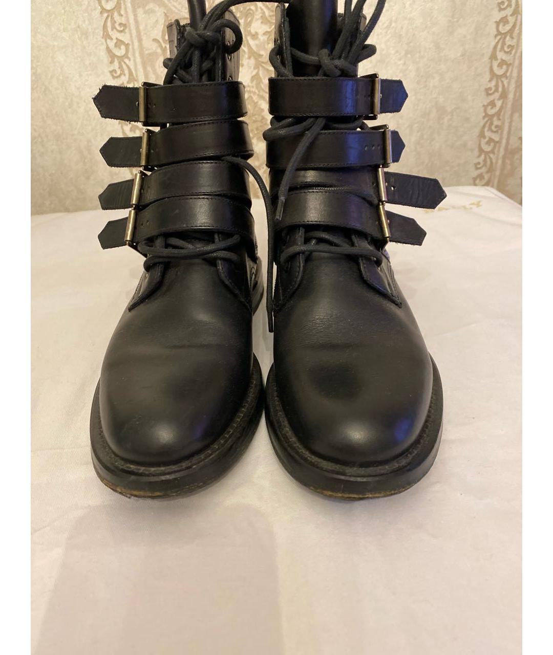 SAINT LAURENT Черные кожаные ботинки, фото 6