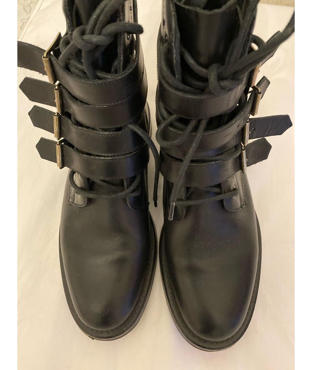 SAINT LAURENT Черные кожаные ботинки, фото 8