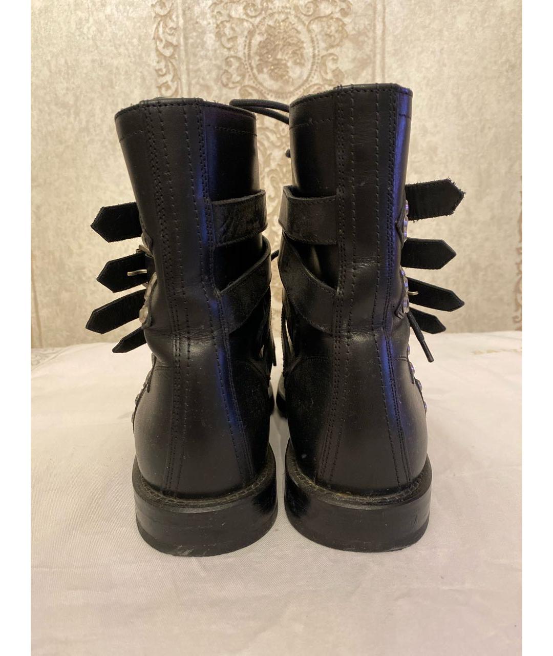 SAINT LAURENT Черные кожаные ботинки, фото 4
