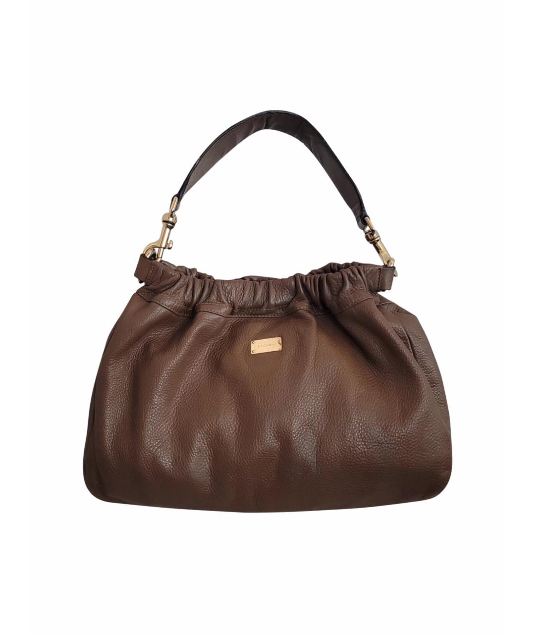 ESCADA Коричневая кожаная сумка с короткими ручками, фото 1