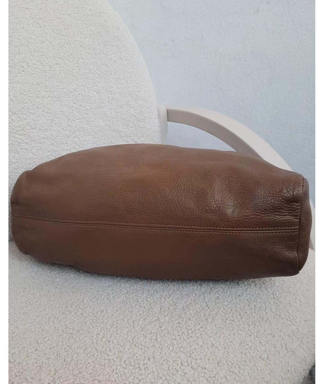 ESCADA Коричневая кожаная сумка с короткими ручками, фото 3